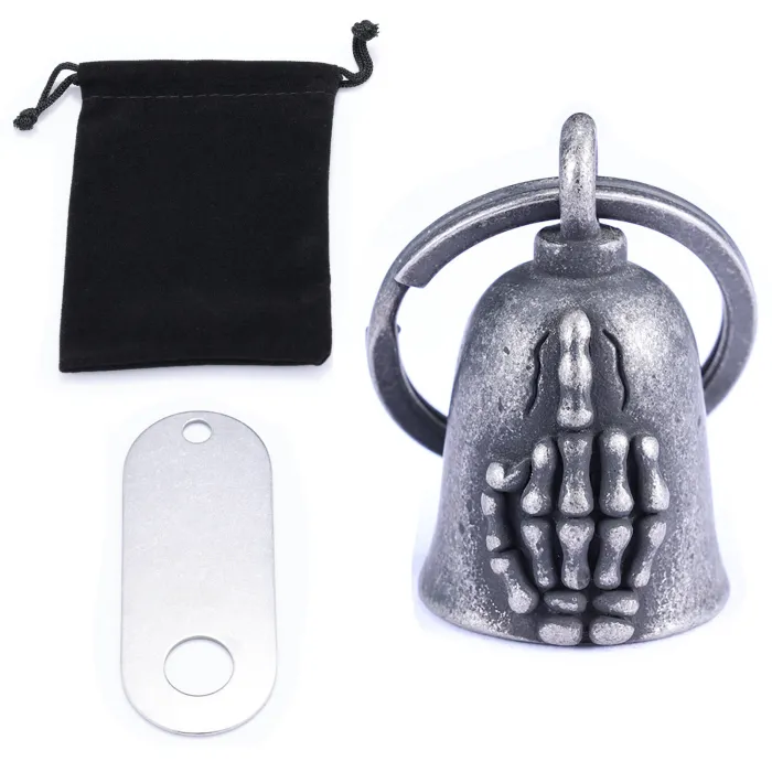 Wholesale Biker Guardian Bell Pendants – Middle Finger Design in Stainless Steel | Factory Price Bulk Supplier