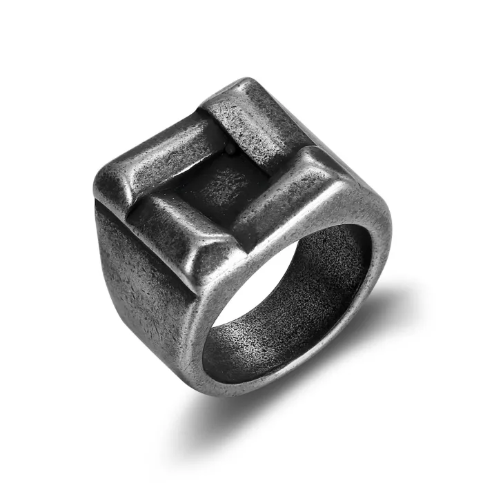 Wholesale Nordic Square Rings for Men – Minimalist Vintage Style | Bulk Supplier with Factory Price