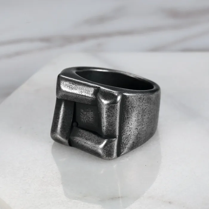 Wholesale Nordic Square Rings for Men – Minimalist Vintage Style | Bulk Supplier with Factory Price