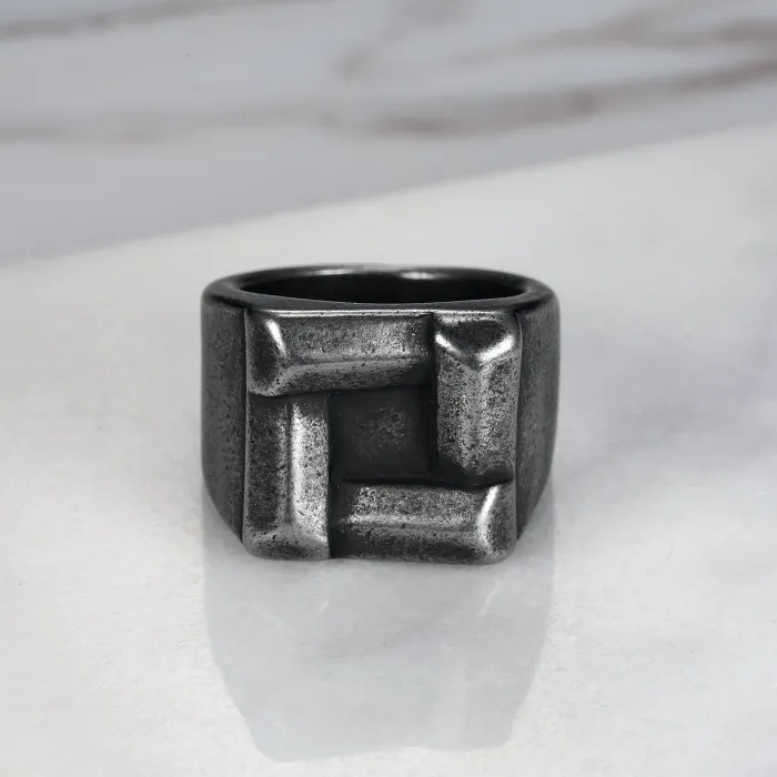 Wholesale Nordic Square Rings for Men – Minimalist Vintage Style | Bulk Supplier with Factory Price
