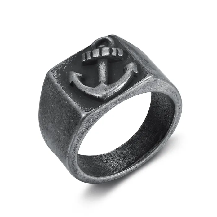 Wholesale Anchor Rings for Men – Minimalist Vintage Style | New Arrival, Bulk Supplier at Factory Price