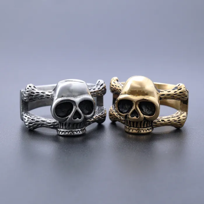 Wholesale Skull Rings – Minimalist Stainless Steel Bone Design for Men & Women | Bulk Supplier at Factory Price