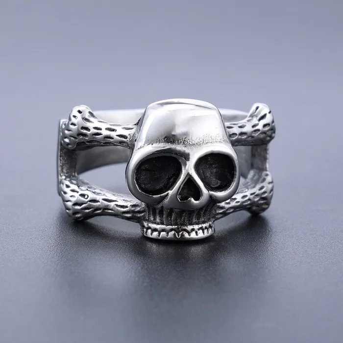 Wholesale Skull Rings – Minimalist Stainless Steel Bone Design for Men & Women | Bulk Supplier at Factory Price