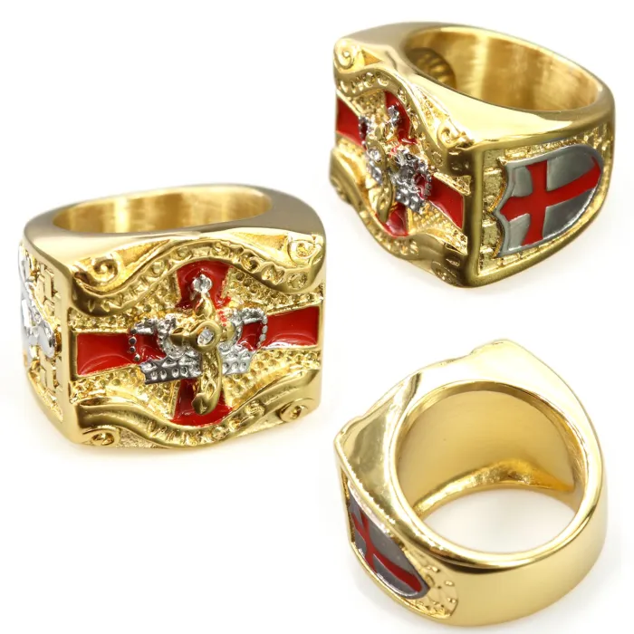 Wholesale Crown Resin Rings for Men – Masonic Stainless Steel Cross Design | Bulk Supplier at Factory Price