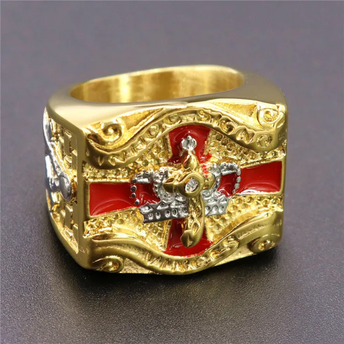 Wholesale Crown Resin Rings for Men – Masonic Stainless Steel Cross Design | Bulk Supplier at Factory Price