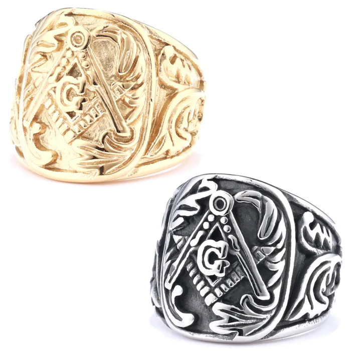 Wholesale Masonic Rings – Stainless Steel AG Engraved Design for Men & Women | Bulk Supplier at Factory Price