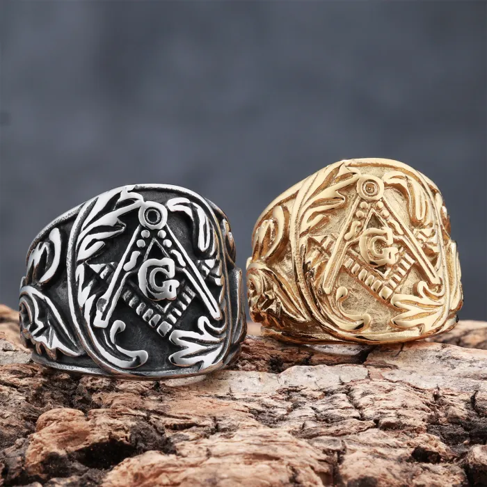 Wholesale Masonic Rings – Stainless Steel AG Engraved Design for Men & Women | Bulk Supplier at Factory Price