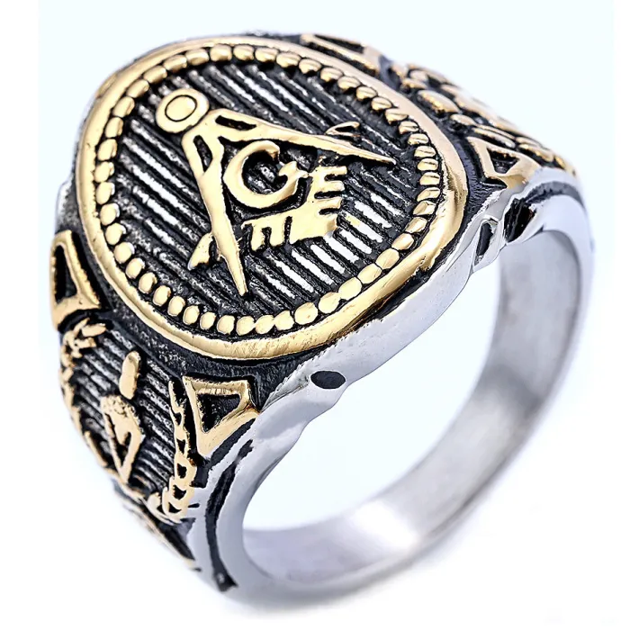 Wholesale Masonic Rings No.85 – Vintage Stainless Steel Unisex Design | Bulk Supplier for Cross-Border & US/EU Market