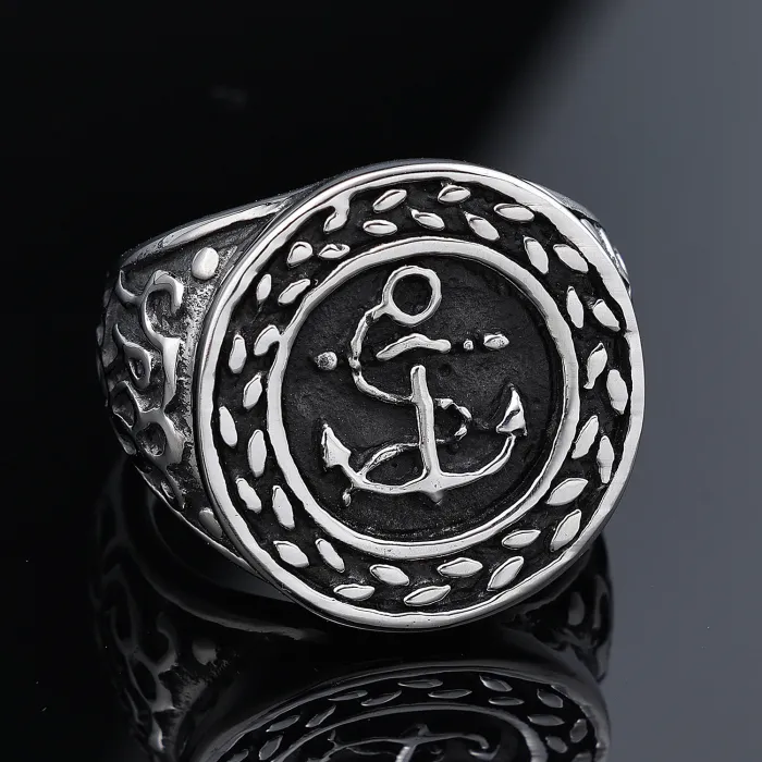Wholesale Anchor Rings for Men – Classic Minimalist Stainless Steel Design | Bulk Supplier, Trendy US/EU Jewelry