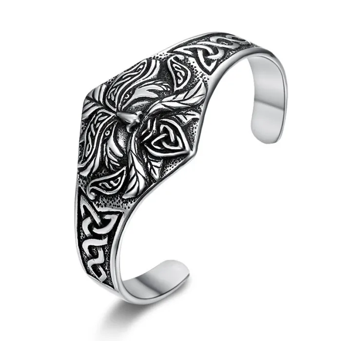 Wholesale Viking Warrior Bracelets for Men – Nordic Mythology Elder Head Design | Stainless Steel Bulk Supplier