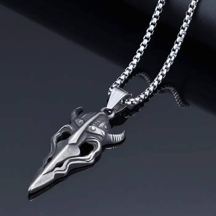 Wholesale Vintage Mask Pendants for Men – Stainless Steel Street Style | Factory Price, Dropshipping Available