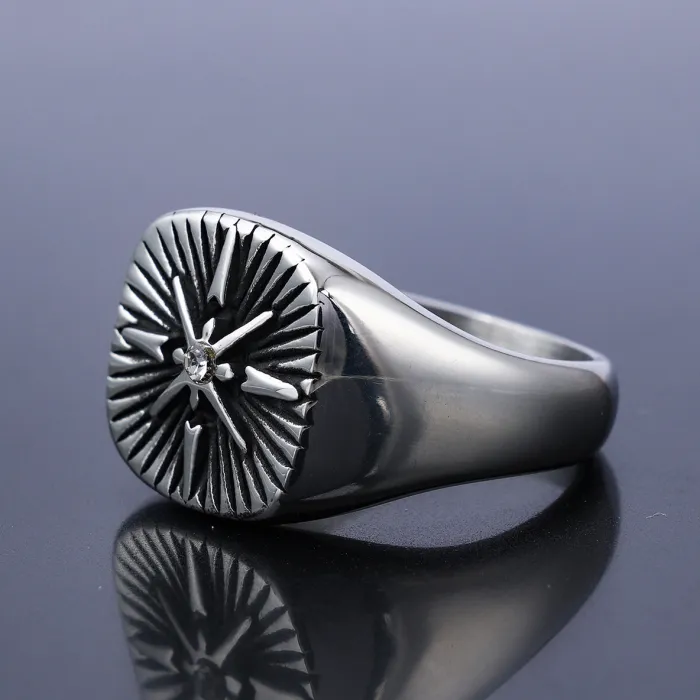 Wholesale Punk Cross Rings – Stainless Steel with Rhinestones, Unisex Titanium Design | Bulk Supplier at Factory Price