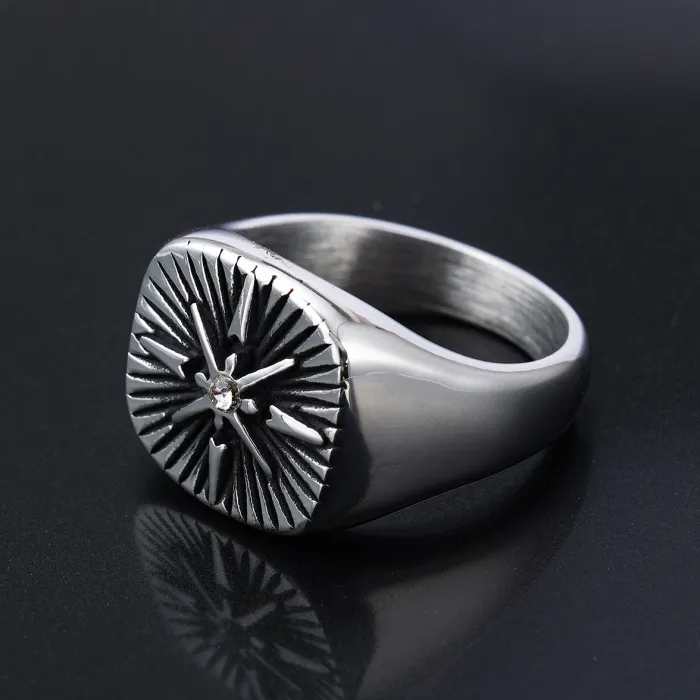 Wholesale Punk Cross Rings – Stainless Steel with Rhinestones, Unisex Titanium Design | Bulk Supplier at Factory Price