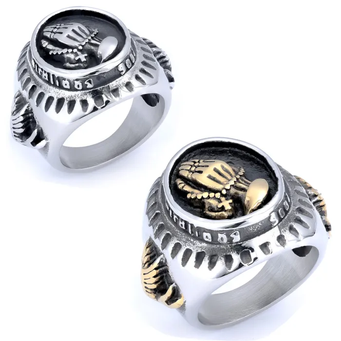 Wholesale Buddha Prayer Rings – Unisex Titanium & Stainless Steel Hands-Together Design | Bulk Supplier for US/EU Market