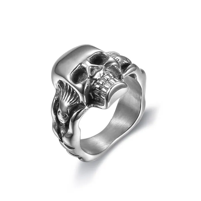Wholesale Skull Rings – Unisex Small Skeleton Design in Titanium & Stainless Steel | Bulk Animal-Inspired Jewelry Supplier