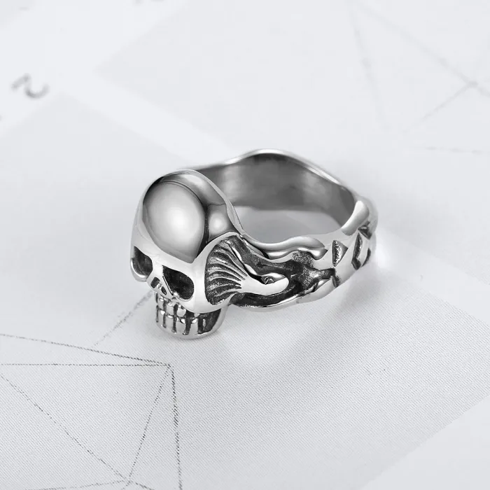 Wholesale Skull Rings – Unisex Small Skeleton Design in Titanium & Stainless Steel | Bulk Animal-Inspired Jewelry Supplier