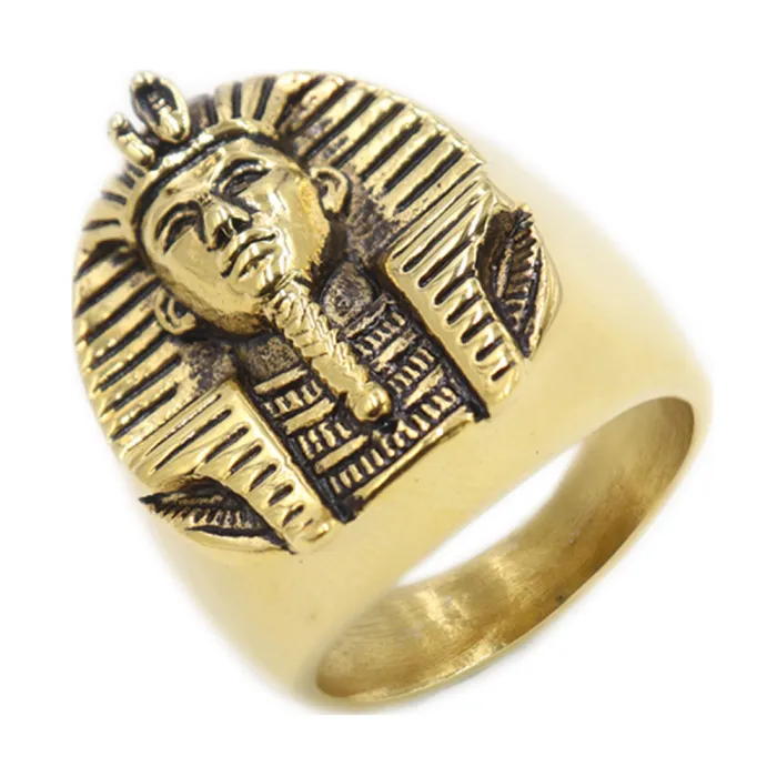 Wholesale Egyptian Sphinx Rings for Men – Pharaoh Head Design in Stainless & Titanium Steel | Bulk Jewelry Supplier