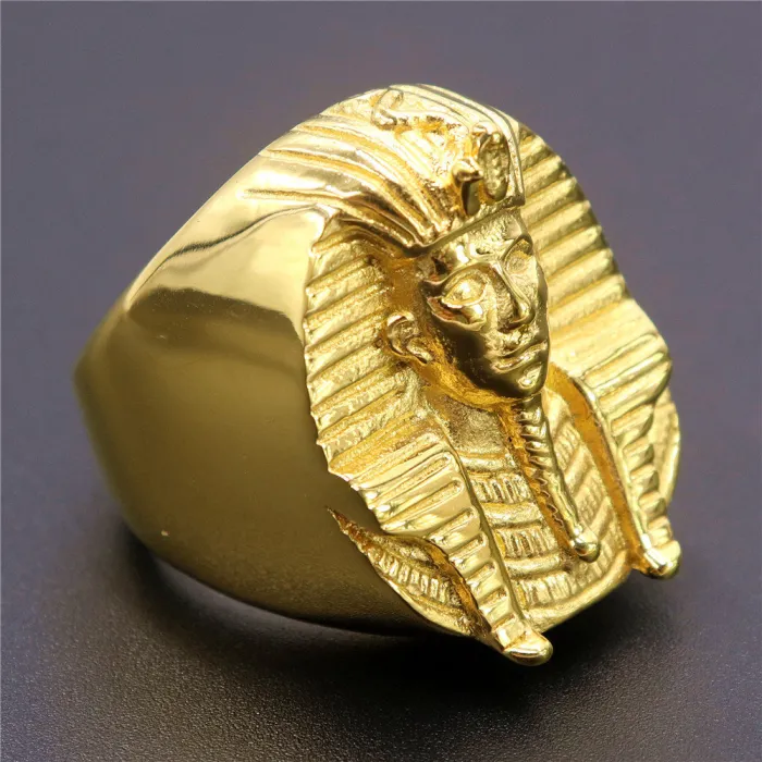 Wholesale Egyptian Sphinx Rings for Men – Pharaoh Head Design in Stainless & Titanium Steel | Bulk Jewelry Supplier