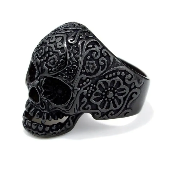 Wholesale Engraved Skull Rings – Gold, Blue, Black Stainless Steel | Trendy Fashion Design, Bulk Supplier In Stock