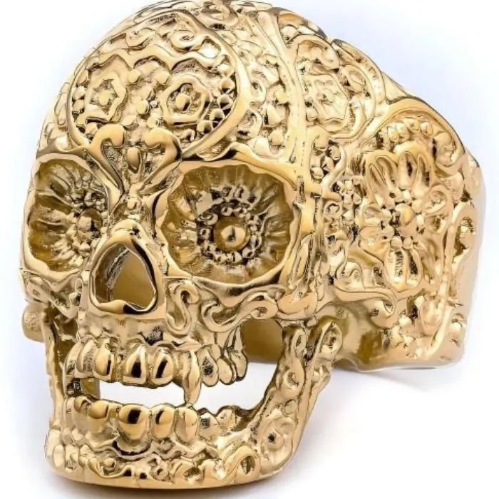 Wholesale Engraved Skull Rings – Gold, Blue, Black Stainless Steel | Trendy Fashion Design, Bulk Supplier In Stock