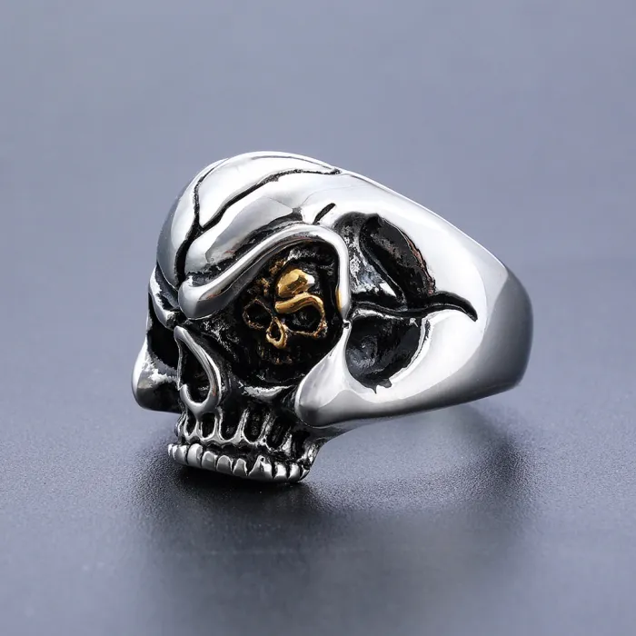 Wholesale Double Skull Punk Rings for Men – Stainless Steel | Wish Hot Seller, In Stock, Dropshipping Available