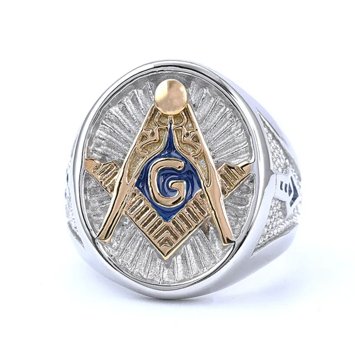 Wholesale Masonic Rings for Men – Vintage Black-Plated Stainless Steel AG Design | Trendy Gothic Jewelry Bulk Supplier