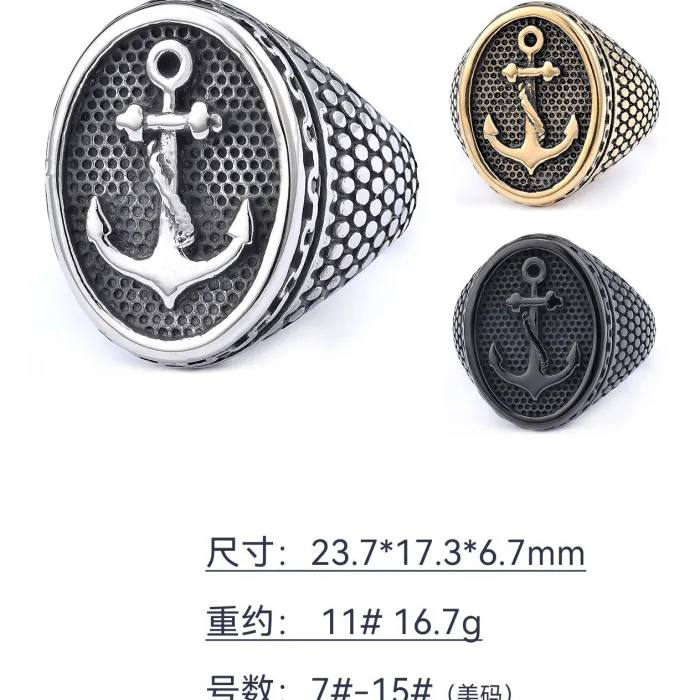 Wholesale Vintage-Style Rings for Men – Rusted Stainless Steel, Fade-Resistant | Trendy Design In Stock, Bulk Supplier