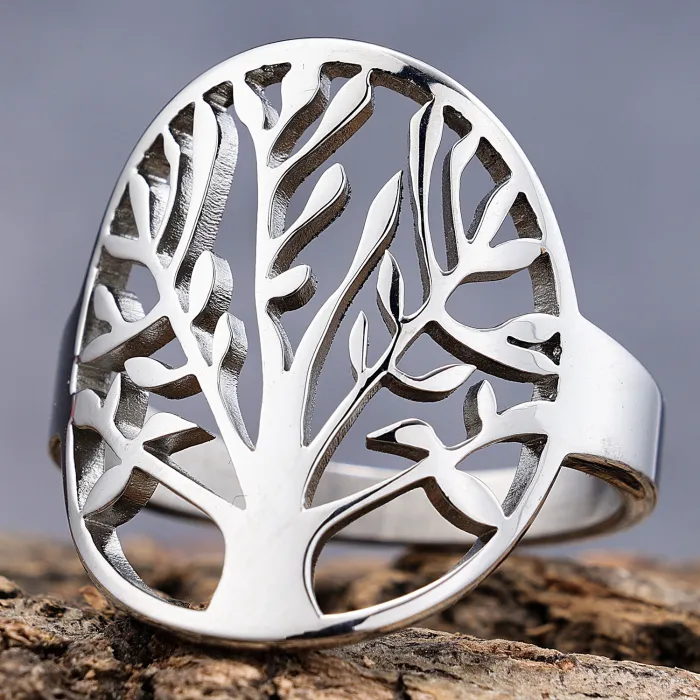 Wholesale Tree of Life Rings for Women – Minimalist Stainless Steel, Fade-Resistant | Ins Style Jewelry In Stock