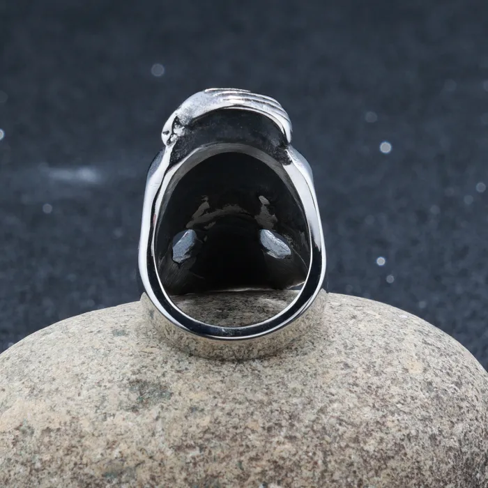 Wholesale Biker Skull Rings for Men – Bearded Punk Design in Titanium Steel | In Stock, Factory Price Bulk Supplier