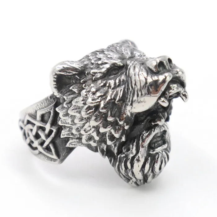 Wholesale Viking Wolf Rings for Men – Nordic Werewolf Design in 316 Stainless Steel | Bold Style, Bulk In Stock