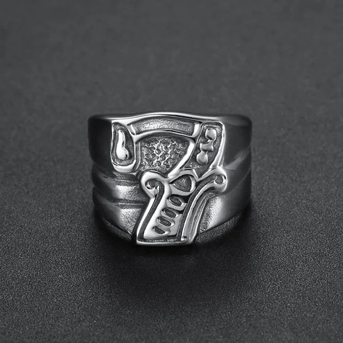 Wholesale Number 7 Rings – Unisex Biker Style Vintage Stainless Steel Jewelry for Men | Lucky Symbol, Bulk In Stock