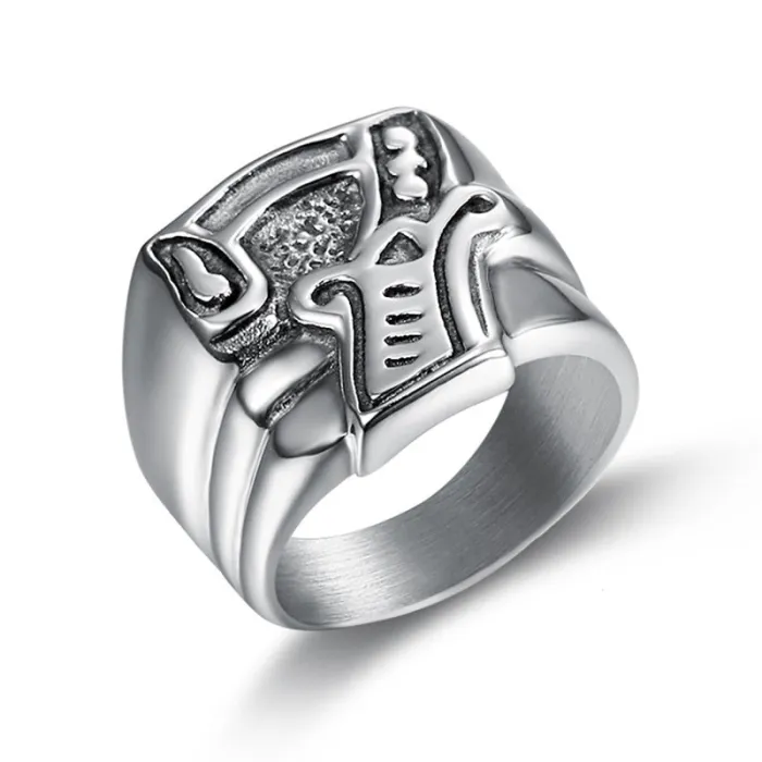 Wholesale Number 7 Rings – Unisex Biker Style Vintage Stainless Steel Jewelry for Men | Lucky Symbol, Bulk In Stock