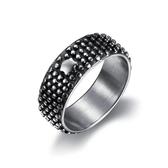 Wholesale Hip-Hop Rings for Men – Minimalist Round Textured Stainless Steel Design | Fade-Resistant, Bulk In Stock