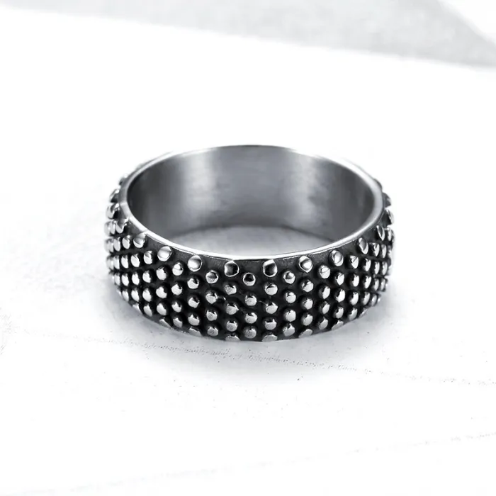 Wholesale Hip-Hop Rings for Men – Minimalist Round Textured Stainless Steel Design | Fade-Resistant, Bulk In Stock
