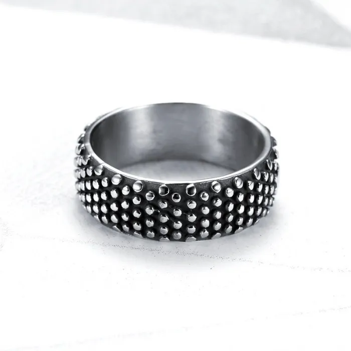 Wholesale Hip-Hop Rings for Men – Minimalist Round Textured Stainless Steel Design | Fade-Resistant, Bulk In Stock