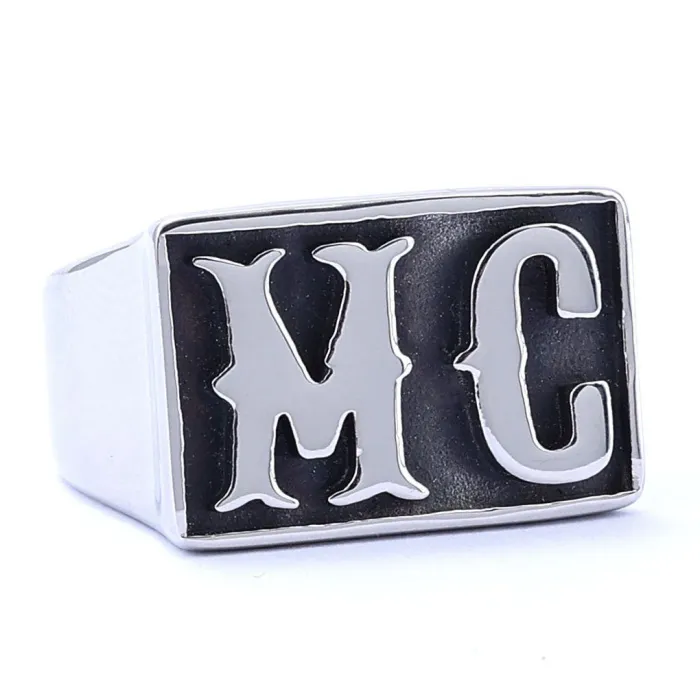 Wholesale Biker MC Rings for Men – Wide Band Stainless Steel Motorcycle Club Design | Minimalist Style, Bulk Supplier