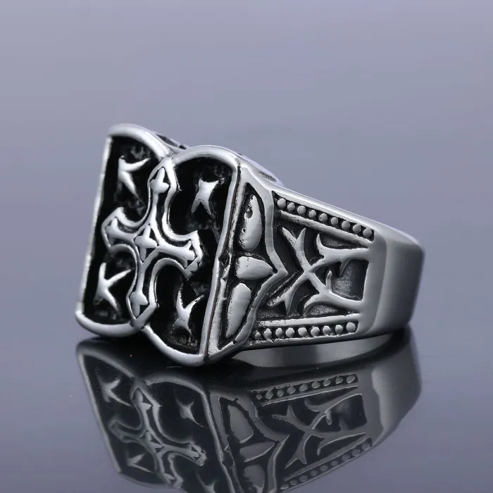 Wholesale Star & Cross Rings for Men – Vintage Stainless Steel Fashion Jewelry | Trendy US/EU Style, Bulk Supplier