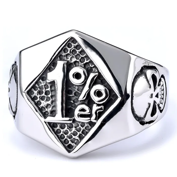 Wholesale 1%er Biker Skull Rings for Men – Vintage Stainless Steel Motorcycle Jewelry | In Stock, Bulk Supplier