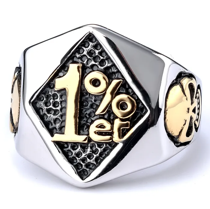 Wholesale 1%er Biker Skull Rings for Men – Vintage Stainless Steel Motorcycle Jewelry | In Stock, Bulk Supplier