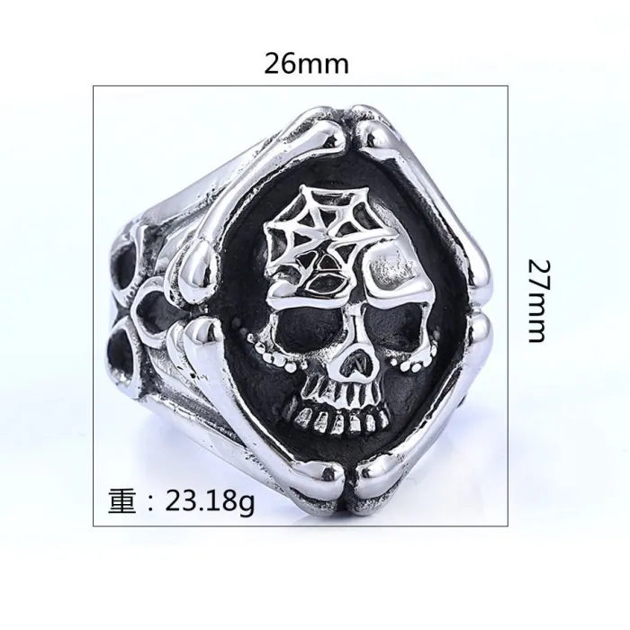 Wholesale Grim Reaper Skull Rings for Men – Gothic Punk Biker Style in Stainless Steel | In Stock, Bulk Supplier