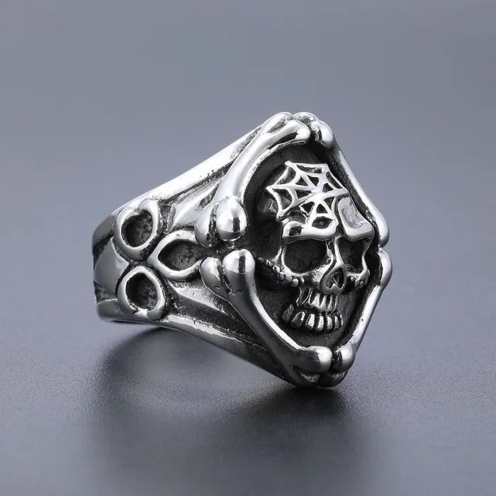 Wholesale Grim Reaper Skull Rings for Men – Gothic Punk Biker Style in Stainless Steel | In Stock, Bulk Supplier