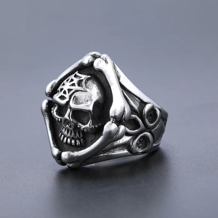 Wholesale Grim Reaper Skull Rings for Men – Gothic Punk Biker Style in Stainless Steel | In Stock, Bulk Supplier