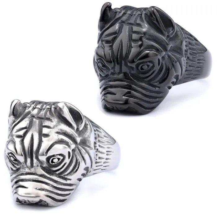 Wholesale Punk Dog Rings – Shar Pei Design in Unisex Stainless Steel | Pet-Inspired Jewelry, Bulk In Stock