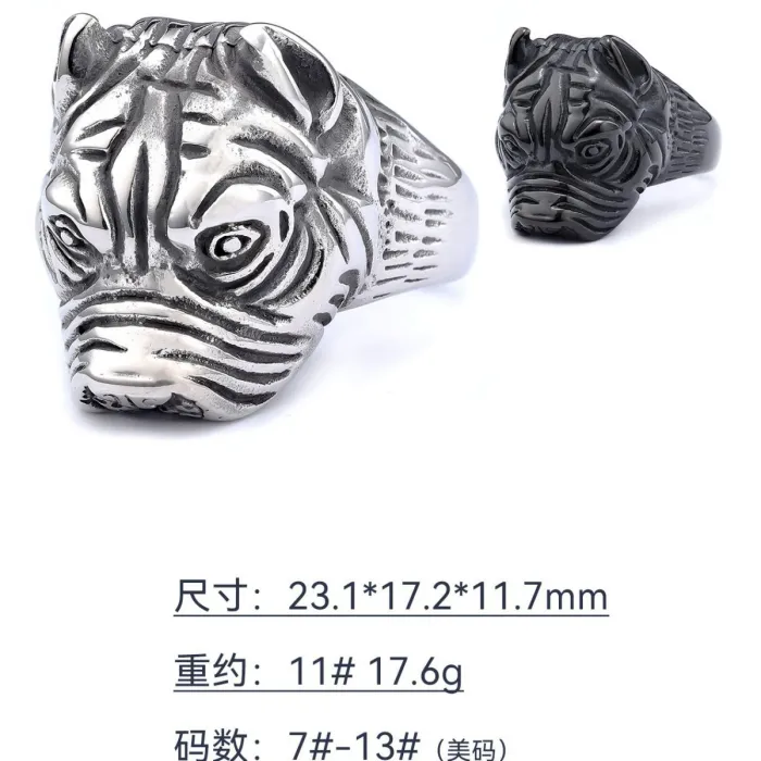 Wholesale Punk Dog Rings – Shar Pei Design in Unisex Stainless Steel | Pet-Inspired Jewelry, Bulk In Stock