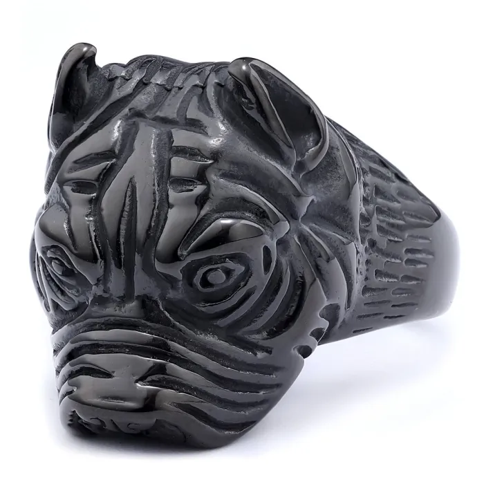 Wholesale Punk Dog Rings – Shar Pei Design in Unisex Stainless Steel | Pet-Inspired Jewelry, Bulk In Stock