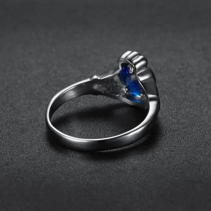 Wholesale Claddagh Student Rings – Vintage Heart Gem Design in Stainless Steel | Romantic Style Jewelry, Bulk Supplier