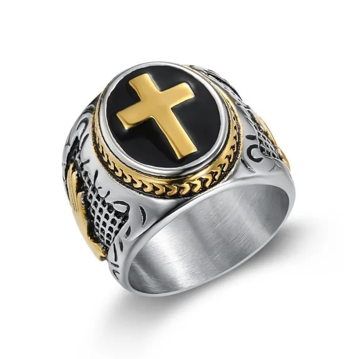 Wholesale God's Hand Rings for Men – Vacuum Gold-Plated Titanium Steel HIPHOP Jewelry | Color-Retaining, Bulk Supplier
