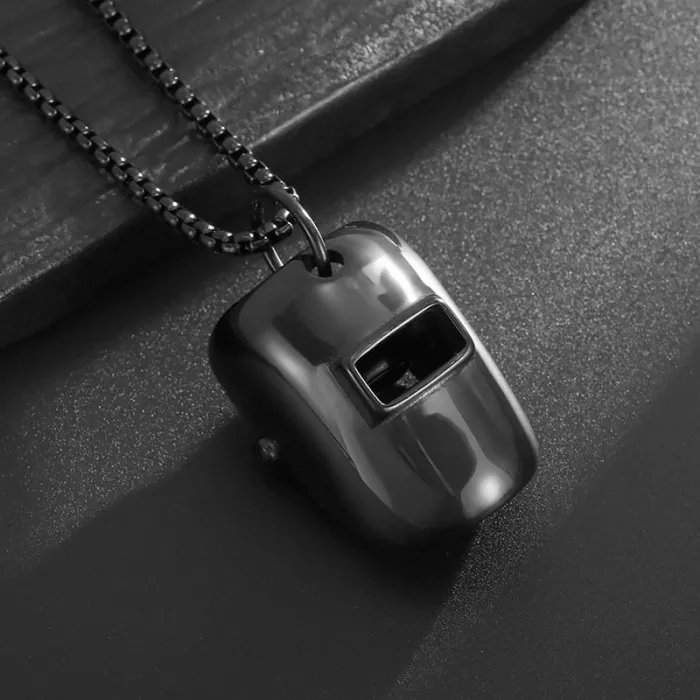 Wholesale Welder Mask Helmet Pendants – Minimalist Titanium Steel Unisex Necklace | INS Style, Multi-Color Options, Bulk Supplier