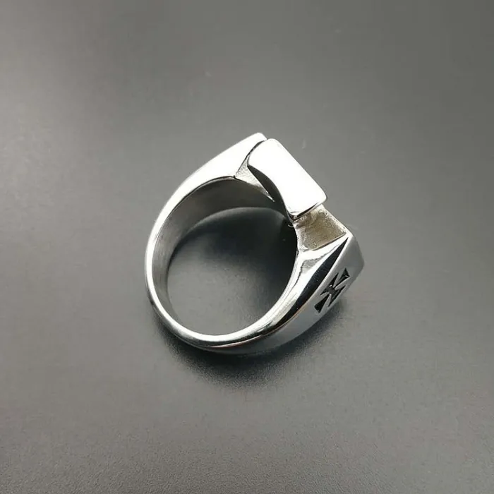 Wholesale Punk Iron Cross Rings for Men – Polished Titanium Steel German Style Jewelry | Retro Statement Ring, Bulk Supplier