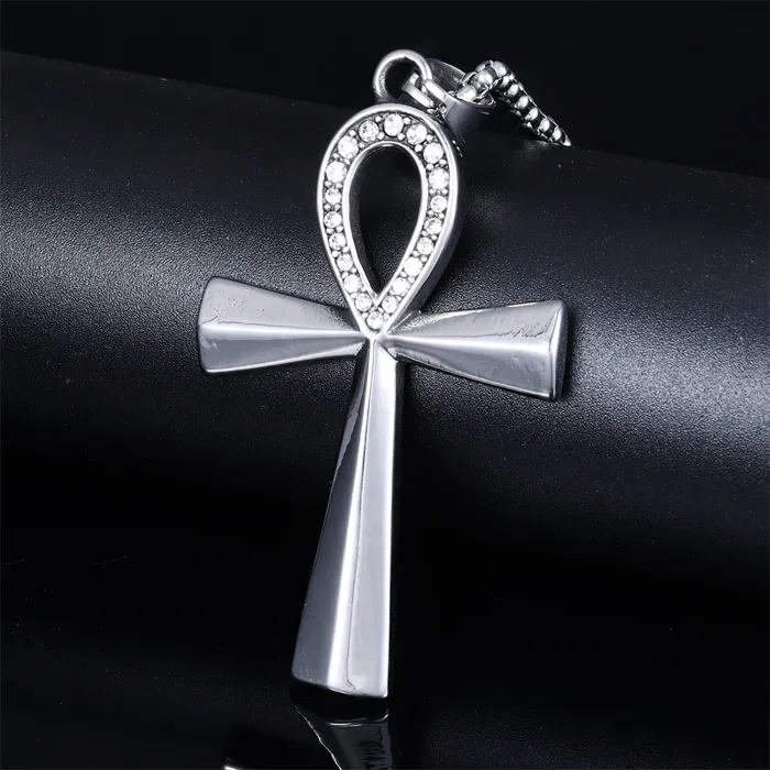 Classic Crystal Cross Pendant Wholesale – High-End Polished Stainless Steel Jewelry | Stylish Unisex Daily Wear Single Pendant for Bulk Orders